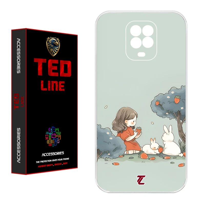 کاور تدلاین طرح دختر و خرگوش کد 1228 مناسب برای گوشی موبایل شیائومی Redmi Note 9S / Note 9 Pro