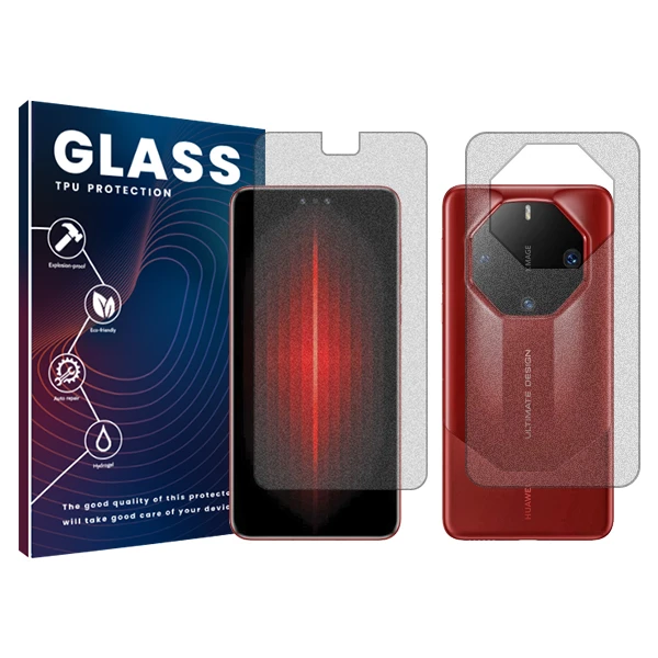 محافظ صفحه نمایش مات گلس مدل Resistant مناسب برای گوشی موبایل هوآوی Mate 60 RS Ultimate به همراه محافظ پشت گوشی