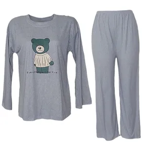 ست تیشرت آستین بلند و شلوار زنانه مدل خرس