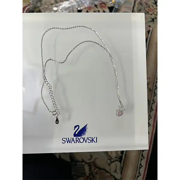 گردنبند نقره زنانه سواروسکی مدل قلب ظریف جواهری کد 8785151