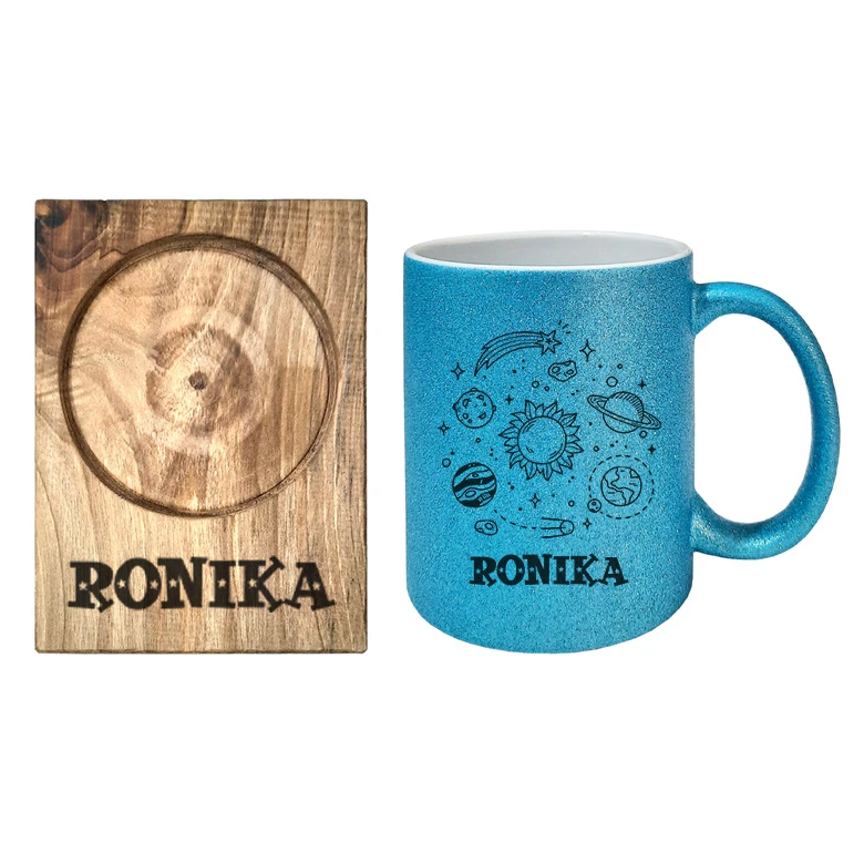 ماگ گالری وبفر مدل کهکشان طرح رونیکا به همراه زیر لیوانی