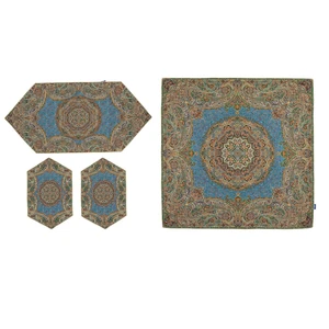 ست 4 تکه رومیزی ترمه دستجردی مدل کبریا کد BL4.4