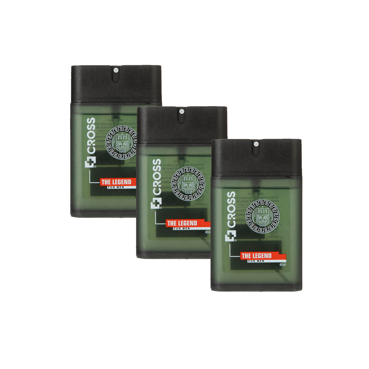 عطر جیبی مردانه کراس مدل The Legend حجم 45 میلی لیتر مجموعه 3 عددی