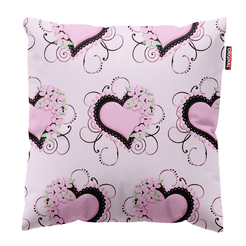 کوسن پاد آفرین طرح قلب و گل کد 1040 سایز 40*40 سانتی متر