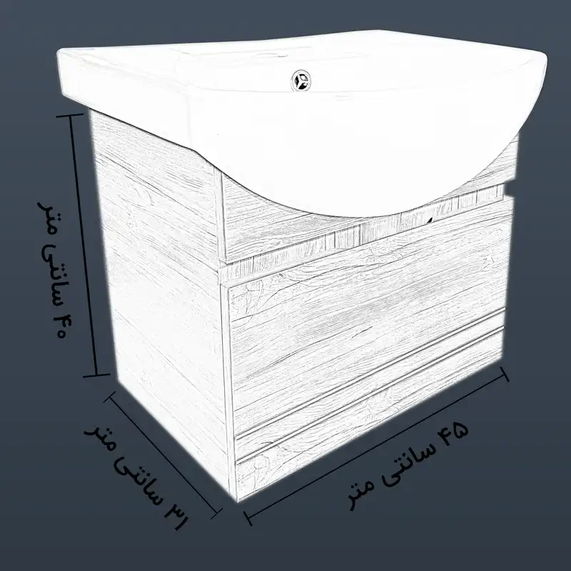 ست کابینت و روشویی مدل N20W به همراه آینه