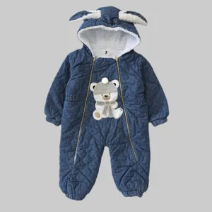 سرهمی زمستانی نوزادی مدل جین داخل کرکی خرسی