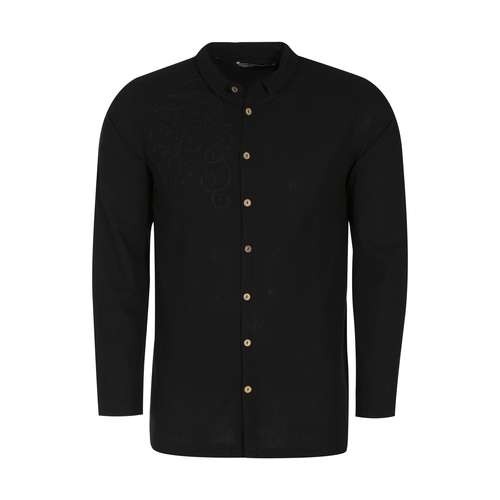پیراهن مردانه تن درست مدل 161-BLACK