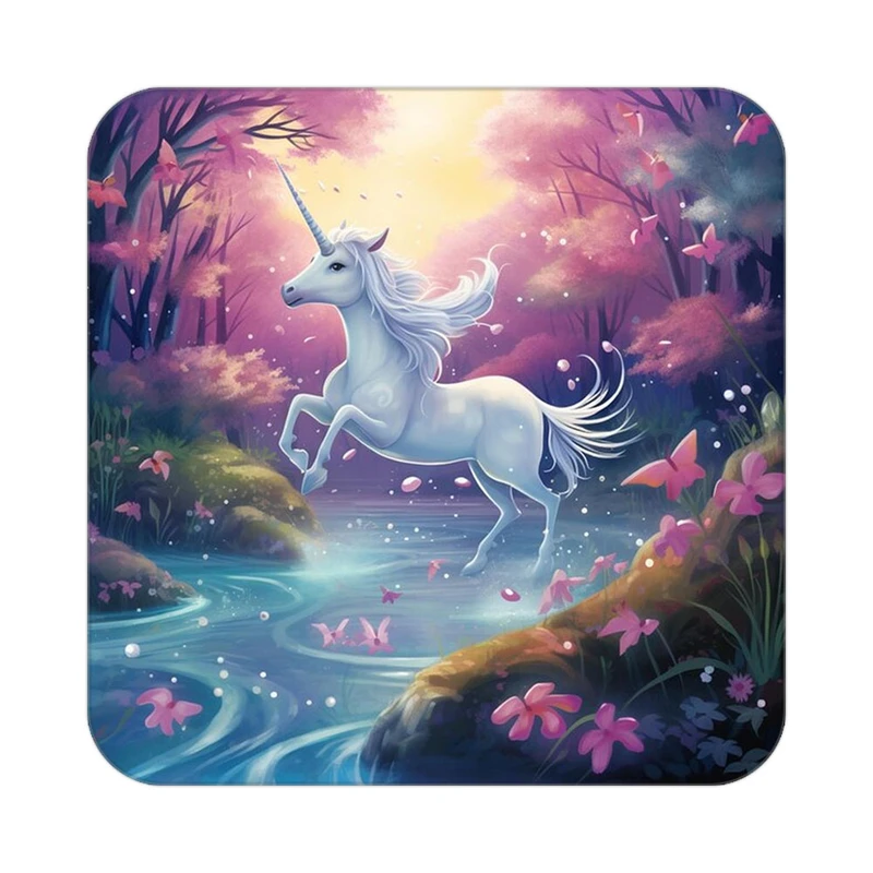 زیر لیوانی کاکتی طرح اسب تک شاخ و یونیکورن مدل mp31687