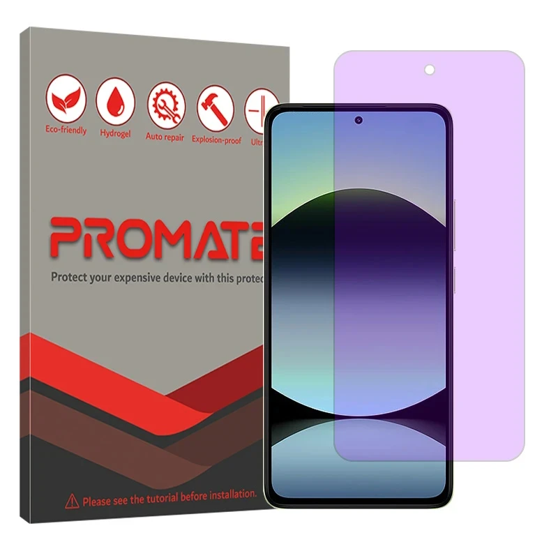محافظ صفحه نمایش آنتی پرپل پرومیت مدل هیدروژلی مناسب برای گوشی موبایل شیائومی Redmi Note 14 4G