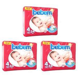  پوشک بچه ببم مدل A10 سایز 4 بسته 34 عددی مجموعه 3 عددی