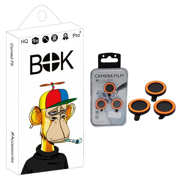 محافظ لنز دوربین رینگی شب رنگ بوک مدل Black Light مناسب برای گوشی موبایل سامسونگ Galaxy A35 / A55 / A06 / S24 FE / IP 14 / IP 15