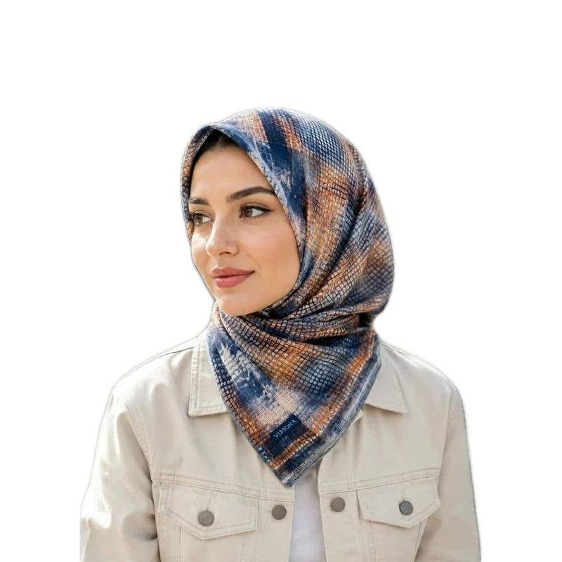 مینی اسکارف نخ زنانه مدل E009 با طول و عرض 70*70 سانتی‌متر
