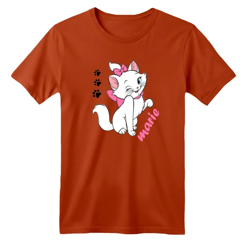 تی شرت آستین کوتاه بچگانه مدل گربه اشرافی کد ۱