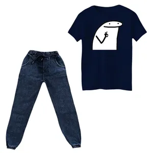 ست تی‌شرت و شلوار دخترانه مدل استیکر