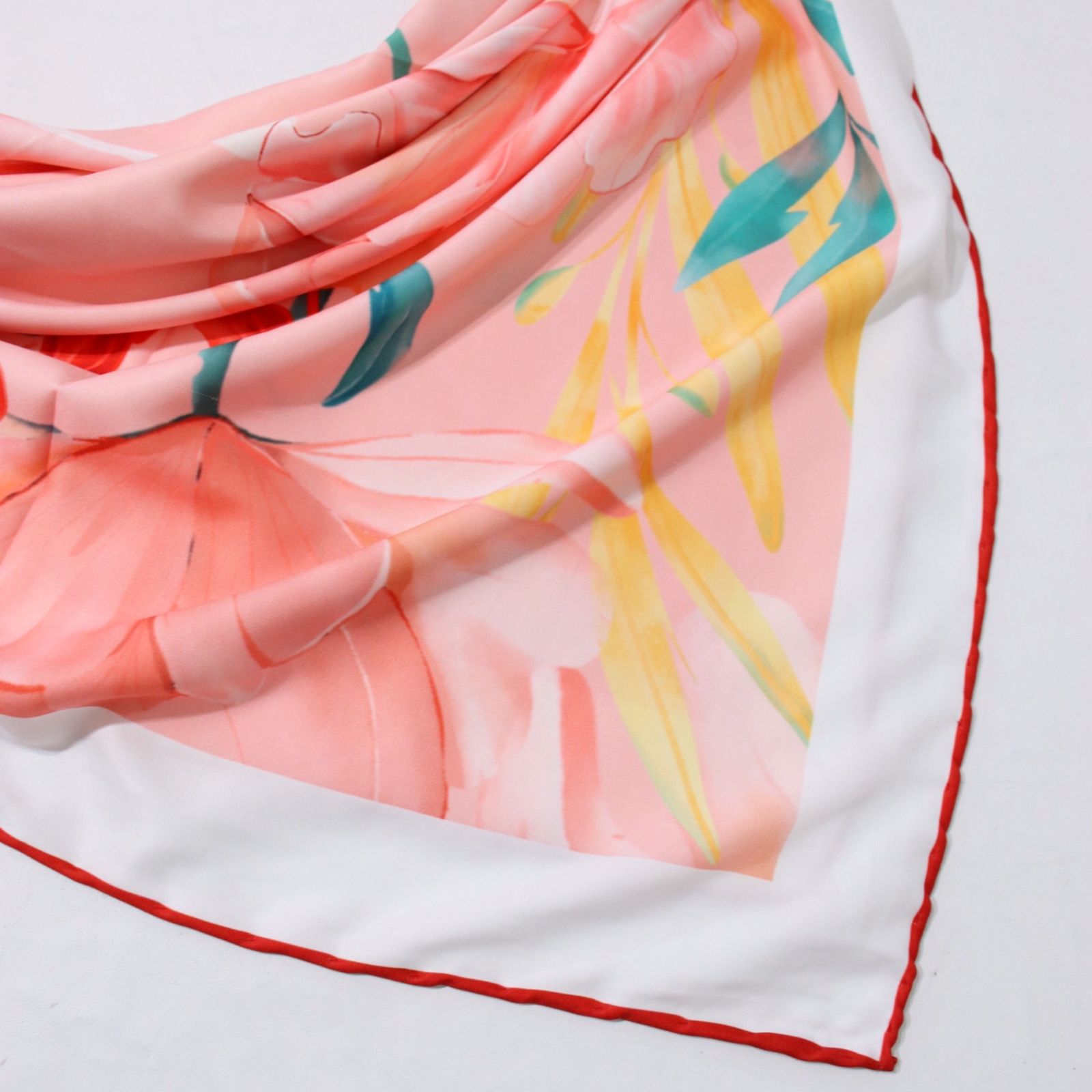 روسری زنانه مدل ابریشم توییل گل کد a-5066 - - 4