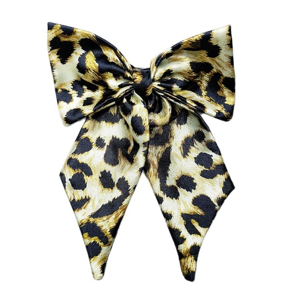 گیره مو دخترانه مدل پاپیونی طرح پلنگی کد 3024