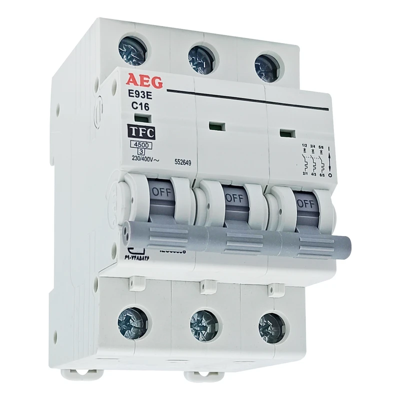 فیوز مینیاتوری سه فاز 16 آمپر آ ا گ مدل E93E کد C16