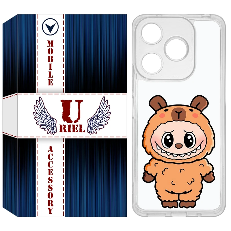 کاور یوریل مدل Clear کد 110 طرح لبوبو Labubu مناسب برای گوشی موبایل شیائومی Redmi 13 / 13x / Poco M6 4G