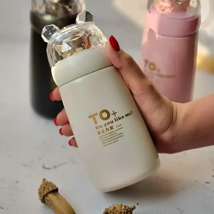 ماگ سفری مدل خرس در الماسی گنجایش 0.35 لیتر