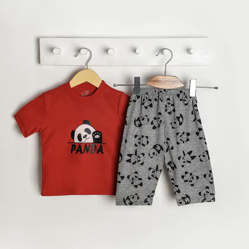 ست تی شرت آستین کوتاه و شلوارک بچگانه سپیدپوش کد 1402990