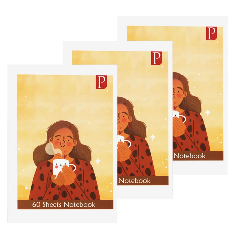 دفتر مشق 60 برگ مدل نوشیدنی گرم مجموعه 3 عددی 