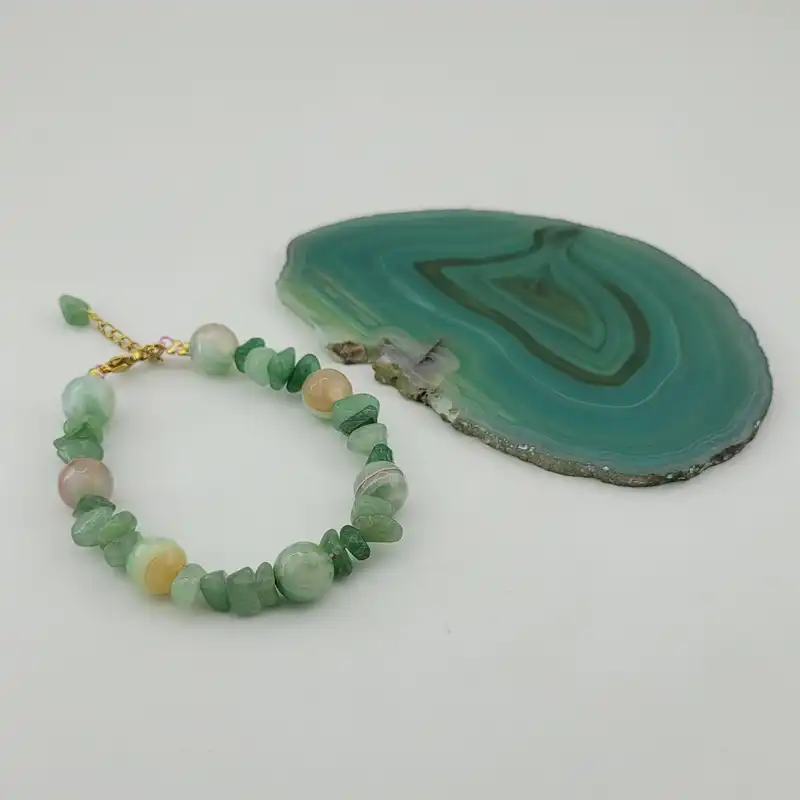 دستبند زنانه مدل سنگ عقیق و یشم کد 1278