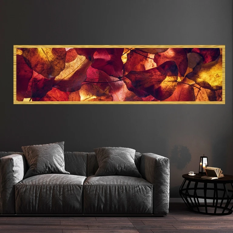 تابلو بکلیت طرح برگ های پاییزی مدل کشیده T-7663