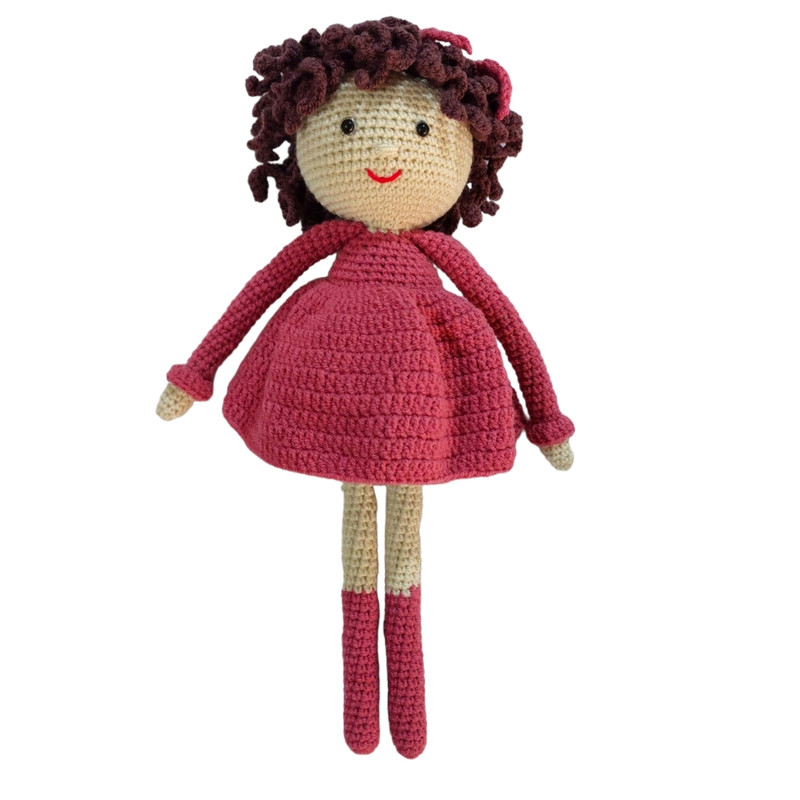 عروسک بافتنی مدل دختر ارتفاع 30 سانتیمتر