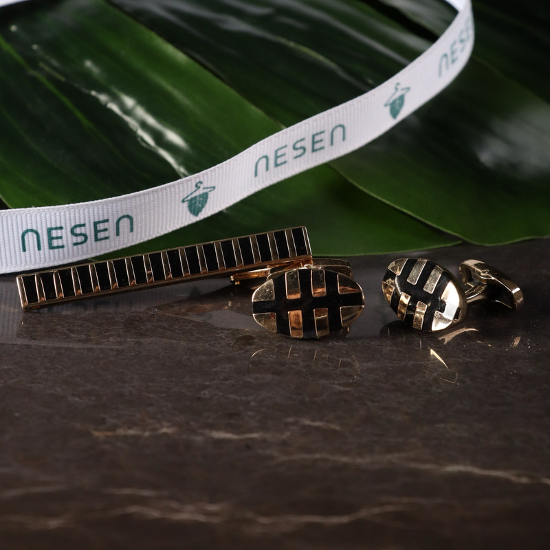 ست دکمه سردست و گیره کراوات مردانه نسن مدل ST4