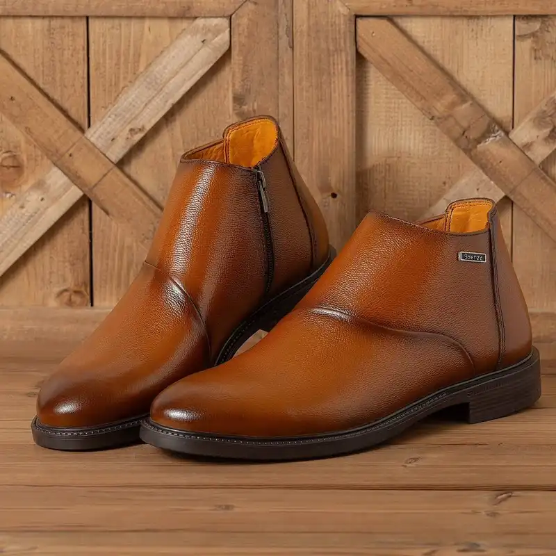 نیم بوت مردانه مدل   چرم طبیعی کد bal-a100
