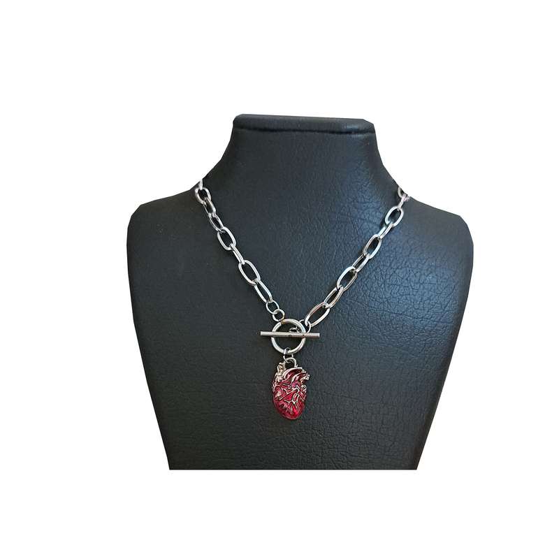 گردنبند دخترانه مدل قلب قفل تی