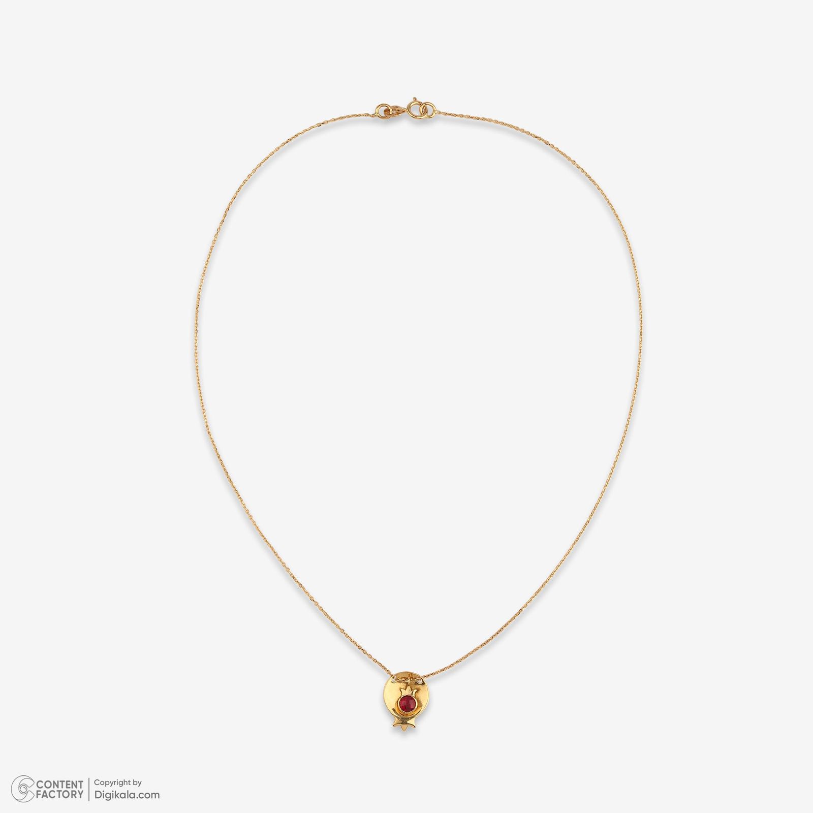 گردنبند طلا 18 عیار زنانه با زنجیر حلقه‌ای (فلامینگو) وی گالری مدل انار و مارکو کد NA1667 -  - 5