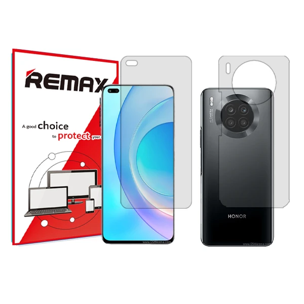 محافظ صفحه نمایش شفاف ریمکس مدل HyGEL مناسب برای گوشی موبایل آنر 50 Lite به همراه محافظ پشت گوشی