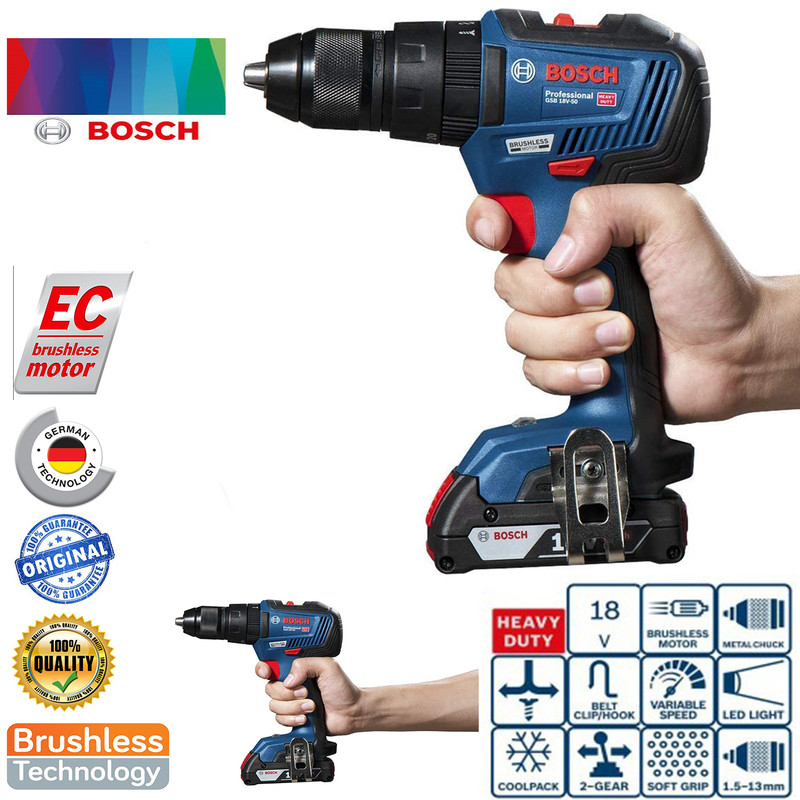 پیچ گوشتی شارژی بوش مدل GSB 18V-50 brushless Extra