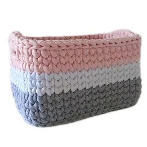 سبد قلاب بافی تریکو طرح دسته دار کد 1