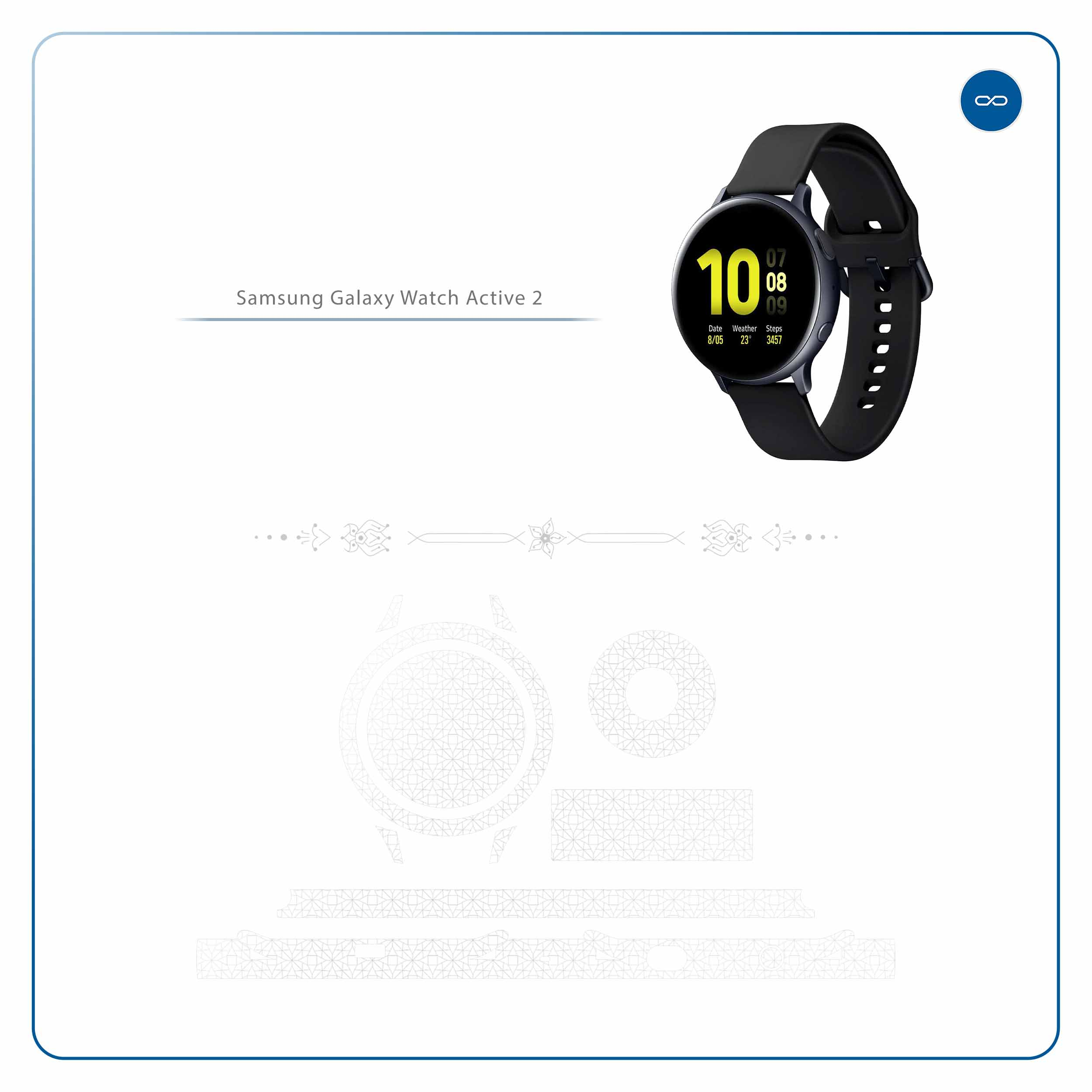برچسب ماهوت طرح Cloud-Transparent مناسب برای ساعت هوشمند سامسونگ Galaxy Watch Active 2 44mm