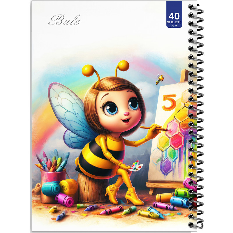 دفتر نقاشی 40 برگ انتشارات بله طرح زنبور در حال طراحی کد A4-K224