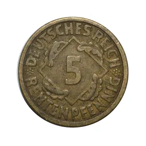 سکه تزیینی مدل 5 فینینگ رأیش آلمان 1924