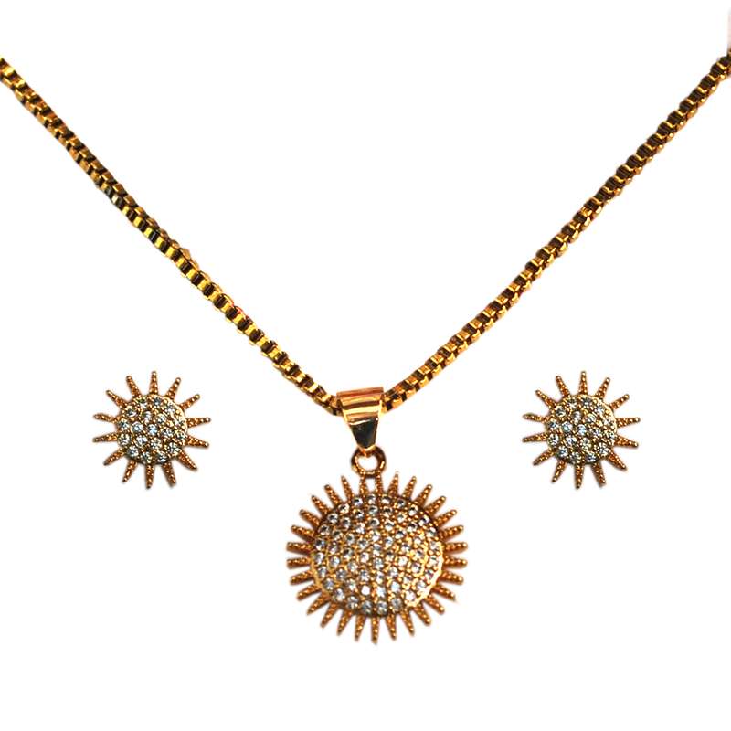 نیم ست زنانه مدل استیل نگین دار خورشیدی کد 0480