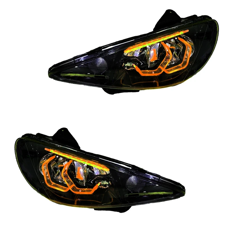 چراغ جلو خودرو گروه پژوهش صنعت مدرن مدل 3D-Hexa-B-Y مناسب برای پژو 206 بسته دو عددی