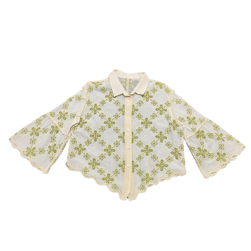 شومیز آستین سه ربع زنانه مدل شکوفه برجسته