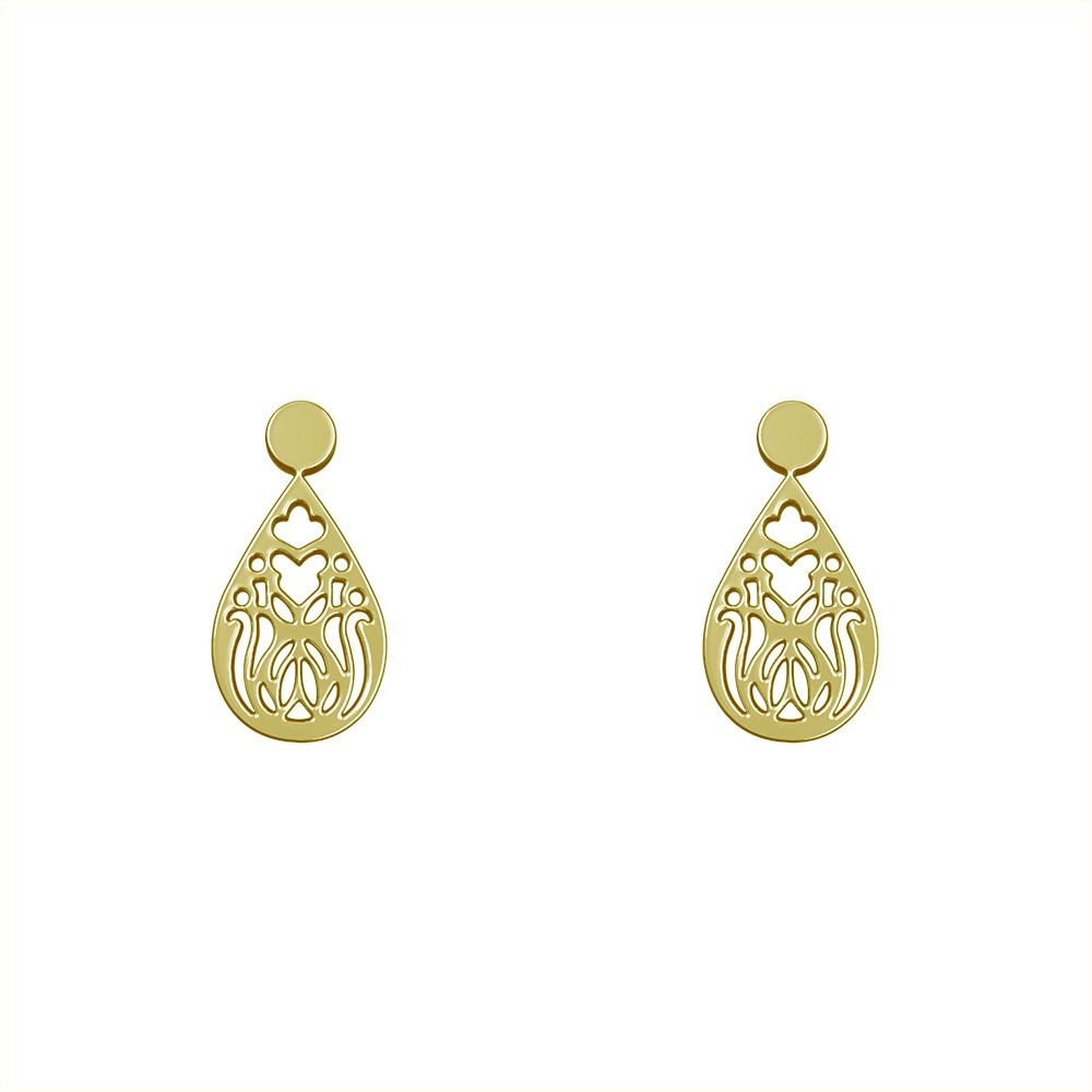 گوشواره طلا 18 عیار زنانه مدوپد مدل هندسی کد GA1-10592 -  - 2