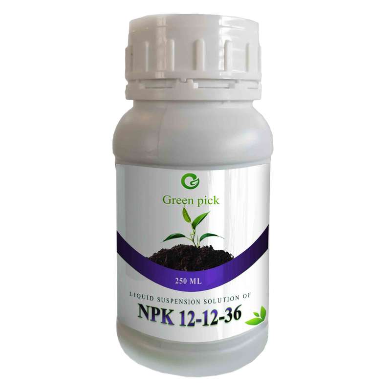 کود مایع پتاس بالا گرین پیک مدل NPK 12 12 36 حجم 250 میلی لیتر