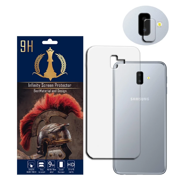 محافظ لنز دوربین اینفینیتی مدل J6 PLUS مناسب برای گوشی موبایل سامسونگ GALAXY J6 PLUS به همراه محافظ پشت گوشی