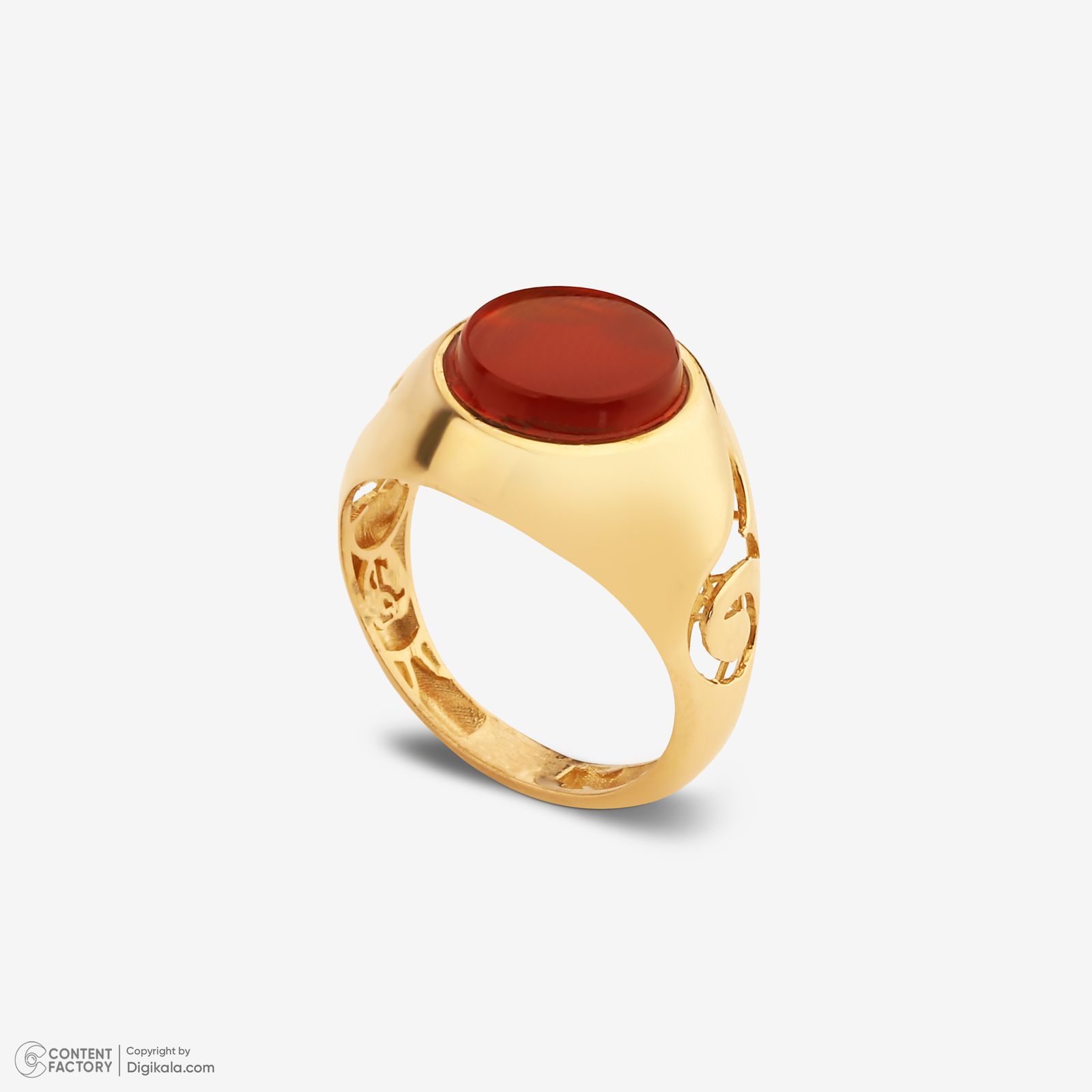 انگشتر طلا کم اجرت 18 عیار زنانه گلدم مدل R344007 سایز 53 -  - 5