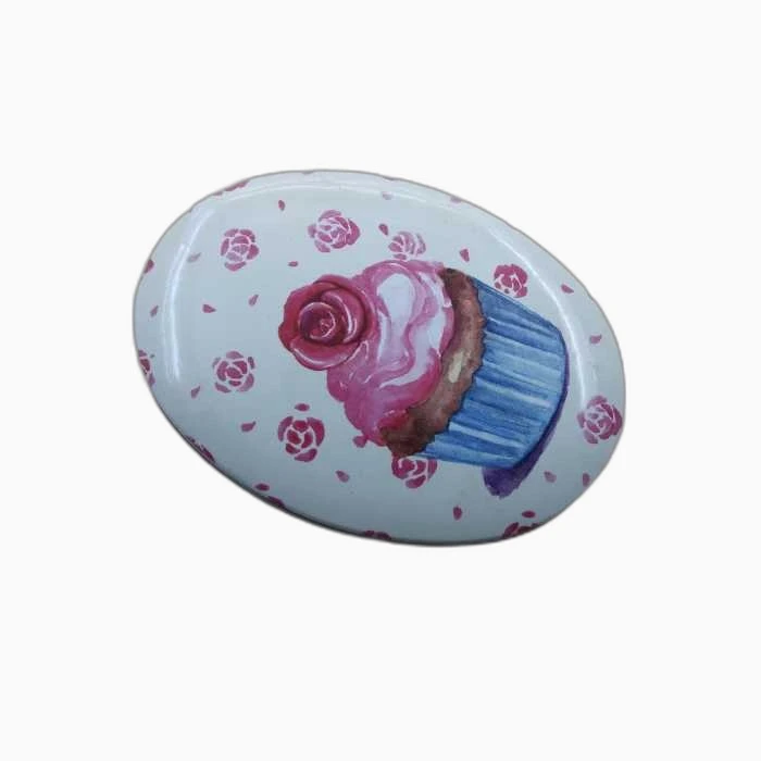 جعبه هدیه مدل بیضی طرح کاپ کیک کد 04
