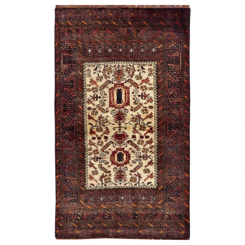 فرش دستبافت یک و نیم متری مدل بلوچ 19.45.9018