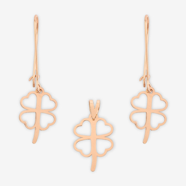 نیم ست طلا 18 عیار زنانه حافا گلد مدل برگ کد nim23