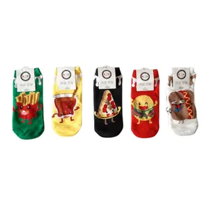 جوراب دخترانه مدل نوشابه و همبرگر وپيتزا کد 1346 مجموعه 5 عددی