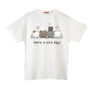 تی شرت آستین کوتاه زنانه مدل گربه ها رنگ سفید